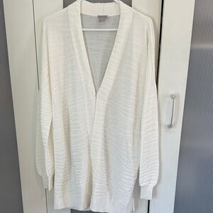 Chico's Ivory zebra stripe Cardigan